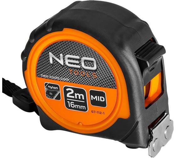 Изображение товара Рулонная стальная рулетка NEO TOOLS 2 м, 16 мм, магнит 67-112-1