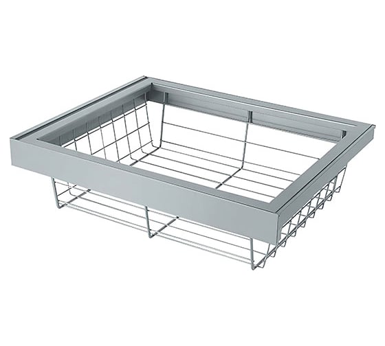 Изображение товара Выдвижная корзина крупная сетка Mebax 900-420 864х420х140, серый жемчуг 00-00001090