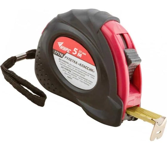 Изображение товара Рулетка КУРС Классик 5 м, 25 мм, прорезиненный корпус 17176