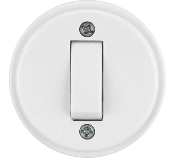 Изображение товара Выключатель 1-клавишный открытой установки TDM ELECTRIC IP20 10А белый "Ретро" SQ1806-0505