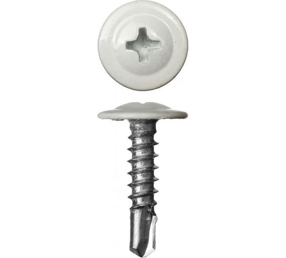 Изображение товара Саморез по металлу Саморезик 4,2х16 RAL9003 сигн. белый, полусф, сверло 200 шт DGVs-4,2/16-200-RAL9003