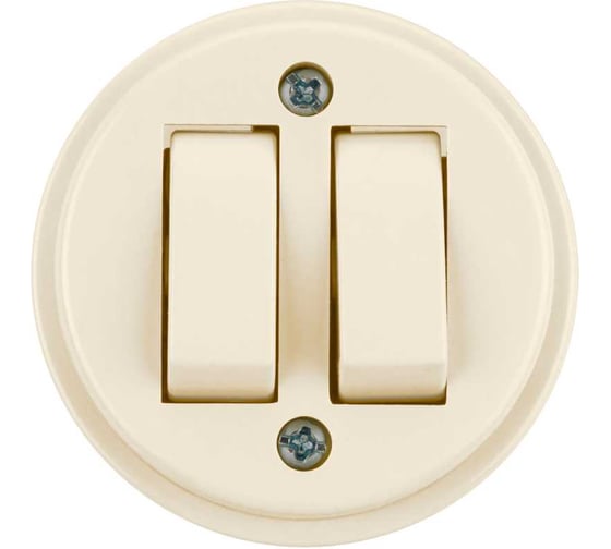 Изображение товара Выключатель 2-клавишный открытой установки TDM ELECTRIC IP20 10А слоновая кость "Ретро" SQ1806-0510