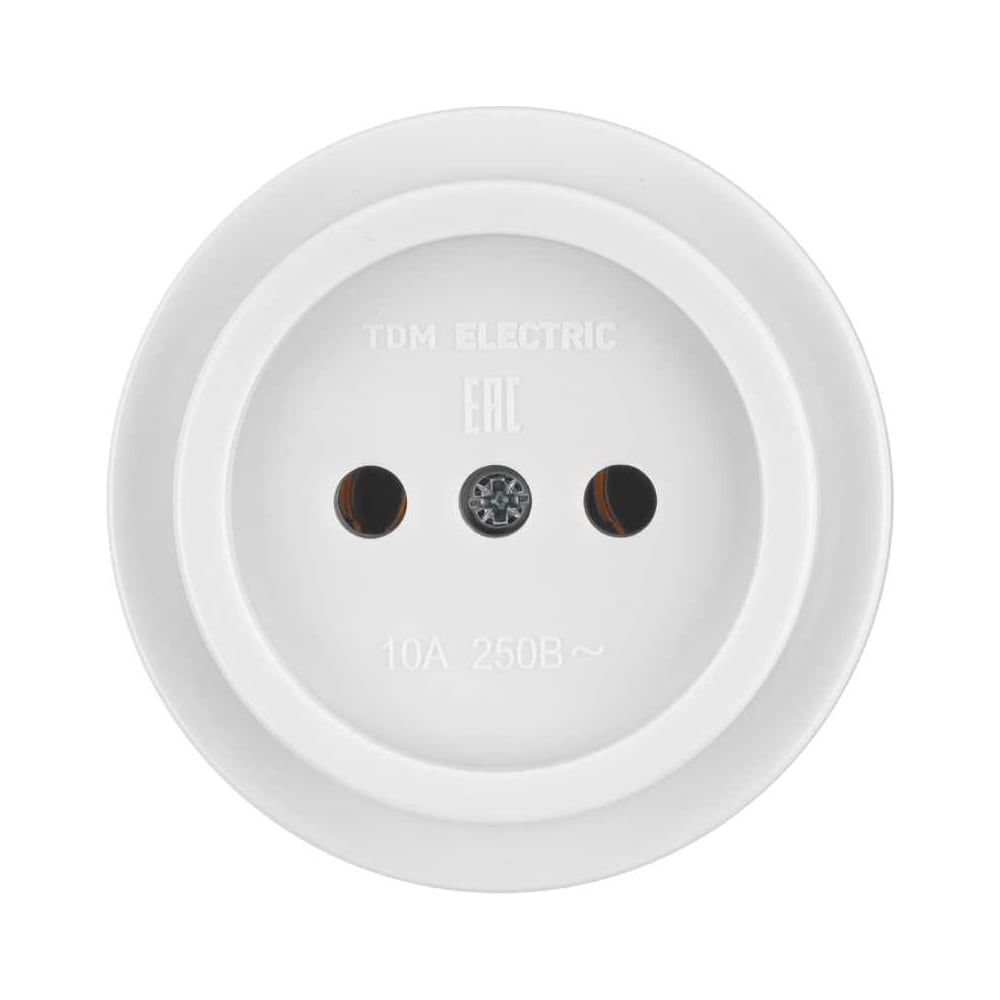 Изображение товара Розетка 2П открытой установки IP20 белая серия Ретро для дома и офиса