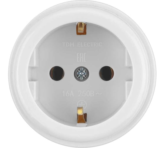Изображение товара Розетка 2П+З открытой установки IP20 16А белая "Ретро" TDM ELECTRIC SQ1806-0527