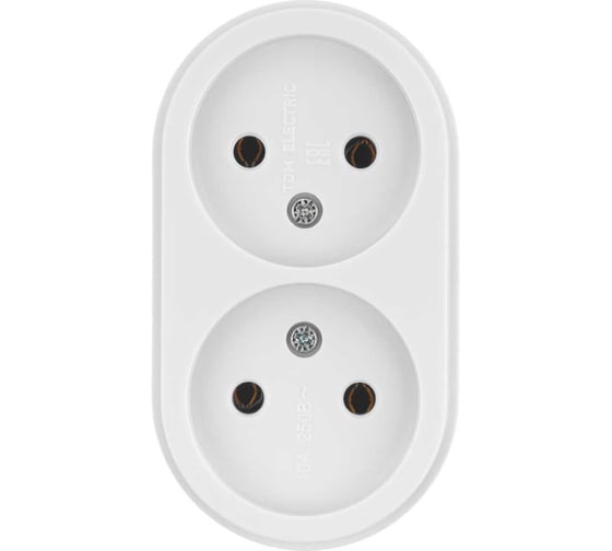 Изображение товара Розетка двойная 2П открытой установки TDM ELECTRIC IP20 10А белая "Ретро" SQ1806-0529