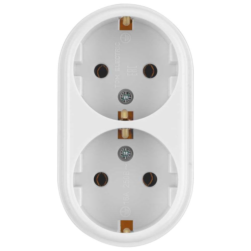 Изображение товара Розетка двойная 2П+3 открытой установки TDM ELECTRIC IP20 16А белая Ретро SQ1806-0531