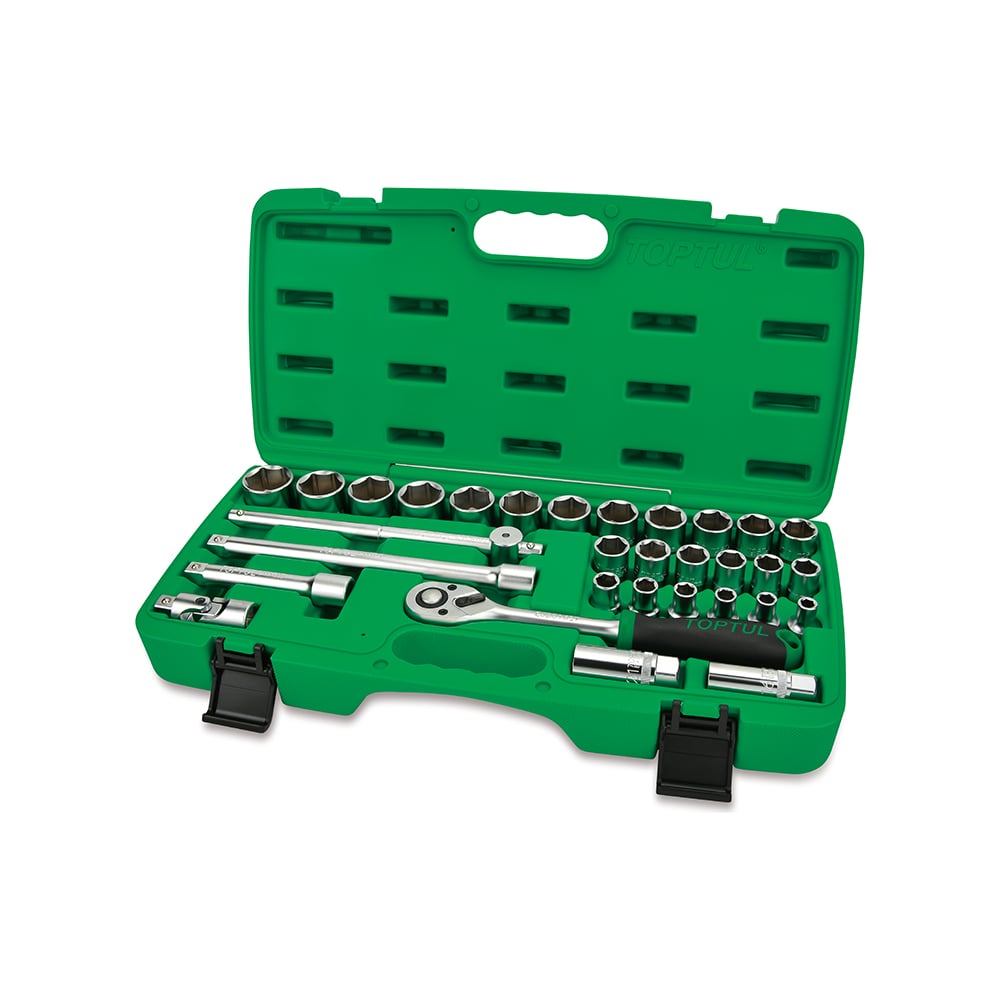 Изображение товара Профессиональный набор 6-гранных головок TOPTUL 1/2 дюйма 31 предмет