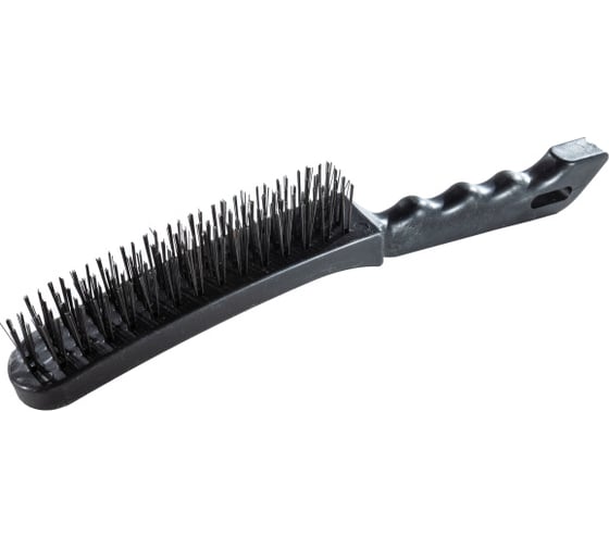 Изображение товара Щетка металлическая 4-рядная, пластиковый корпус, Политех 2120104