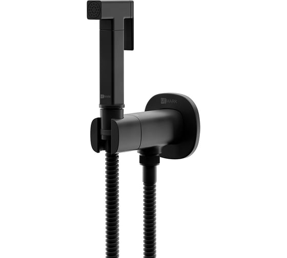 Изображение товара Смеситель с гигиеническим душем, встраиваемый Lemark Соло, черный LM7172BL