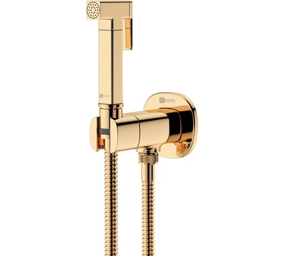 Изображение товара Смеситель с гигиеническим душем, встраиваемый Lemark Соло, золото LM7172G