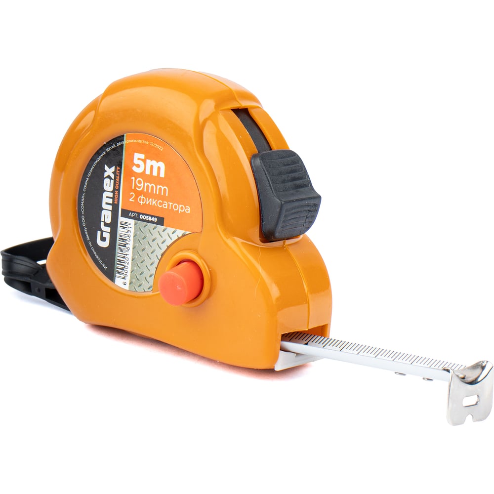 Изображение товара Рулетка Gramex 5 м, 19 мм - надежный инструмент для измерений