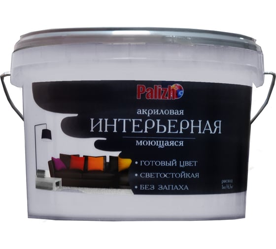 Изображение товара Акриловая интерьерная моющаяся краска PALIZH 310 халва 3,7кг 1/4 11605601