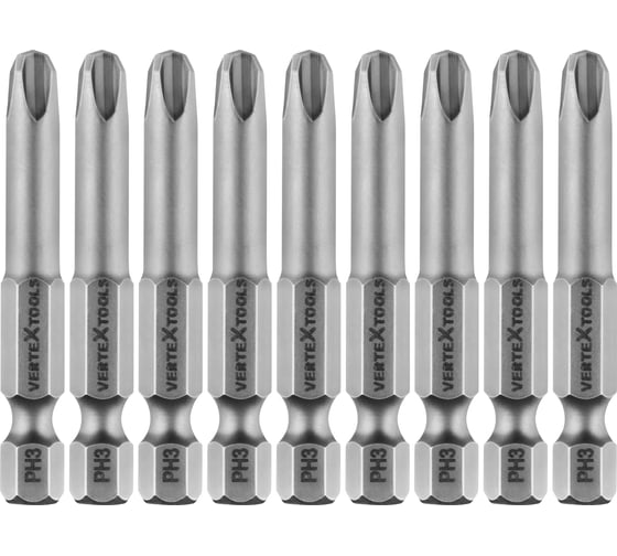 Изображение товара Набор бит PH3х50 10 шт. Vertextools БТ-PH3-50