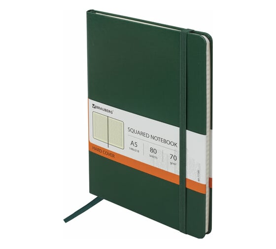Изображение товара Блокнот BRAUBERG Metropolis А5, 148х218мм, 80л, зеленый 111583