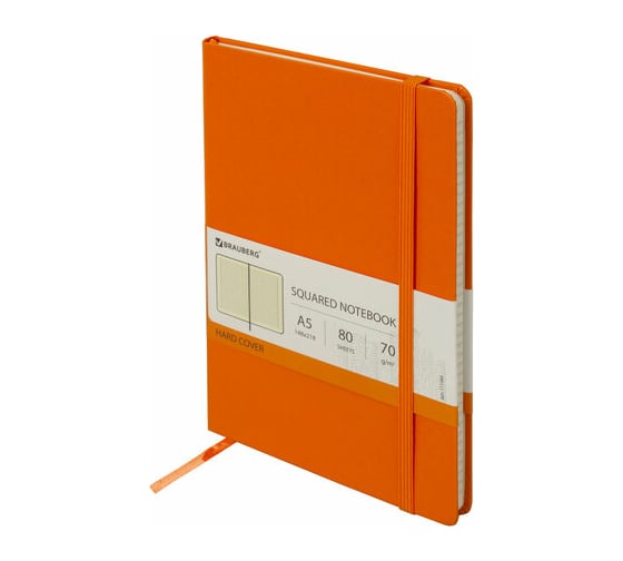 Изображение товара Блокнот BRAUBERG Metropolis А5 148х218мм, 80л, оранжевый 111584