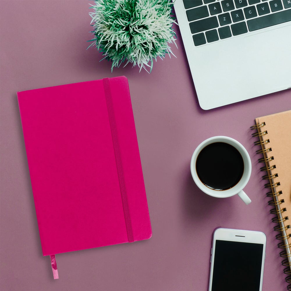 Изображение товара Блокнот BRAUBERG Metropolis А5, 80 листов, розовый, книжный переплет