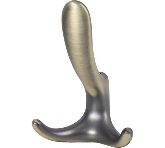 Изображение товара Крючок мебельный AKS трехрожковый, металлический, ROMA, матовая античная латунь, 104209