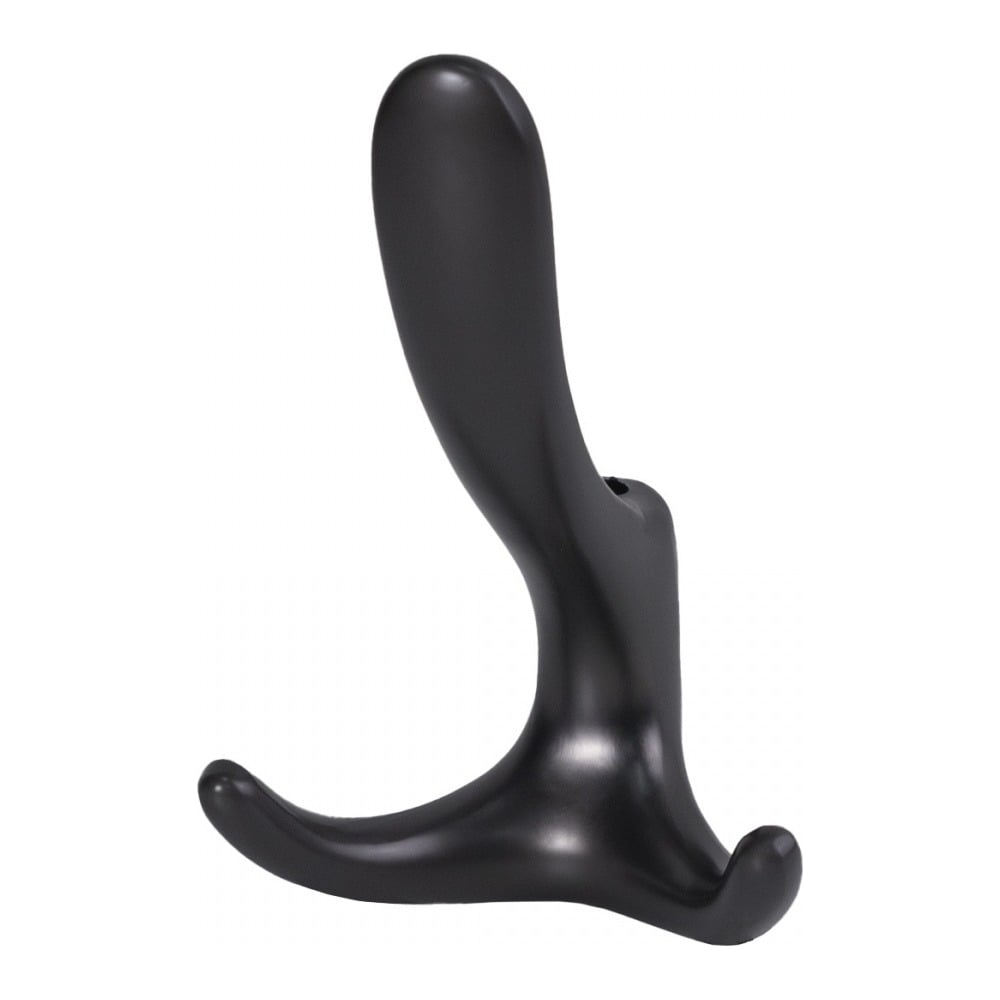 Изображение товара Мебельный крючок AKS ROMA трехрожковый металлический черный матовый 60х78х125 мм