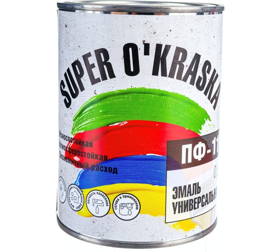 Изображение товара Эмаль super maler ПФ-115 Красный 0,9кг Лк-00005654