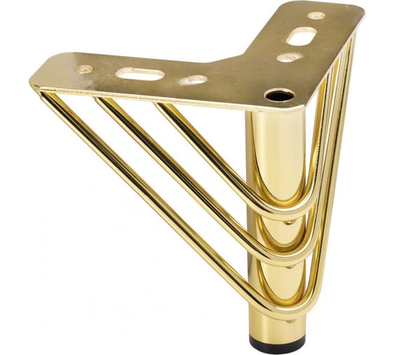 Изображение товара Опора мебельная металлическая AKS RAY h120, угловая, золото 90925