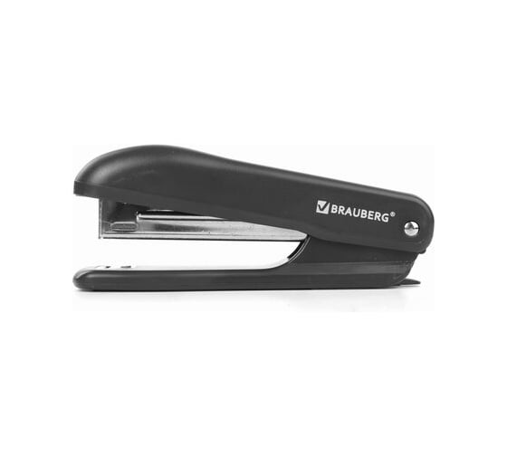 Изображение товара Степлер BRAUBERG SX-19 №10, до 12 листов, с антистеплером, черный 228587