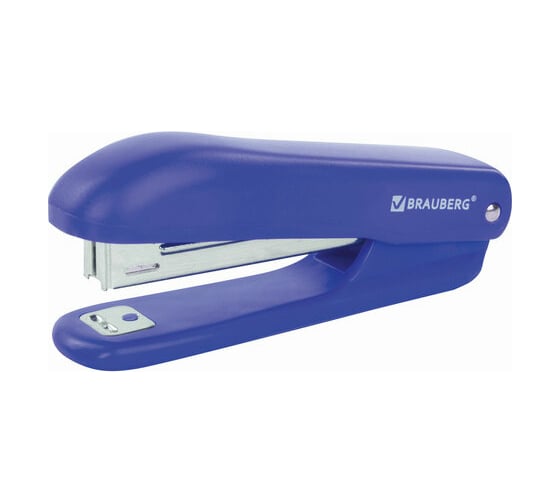 Изображение товара Степлер BRAUBERG SX-19 №10, до 12 листов, с антистеплером, синий 228588