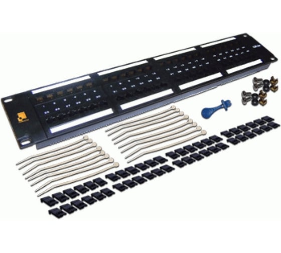 Изображение товара Патч-панель LANMASTER 19 дюйм, 48 портов RJ-45, категория 6, UTP, 2U, LAN-PPL48U6