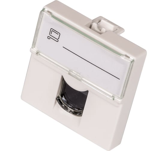 Изображение товара Вставка LANMASTER Mosaic, категория 6, со шторкой и увеличенным окном маркировки, белая LAN-SIP-23U6-WH
