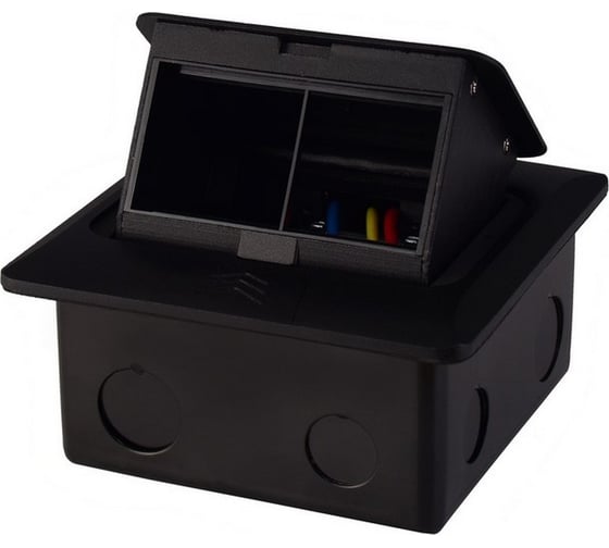 Изображение товара Выдвижной горизонтальный модуль ROCKETSOCKET в пол для розеток Livolo 2 поста, черный RS-FSB-020-BK