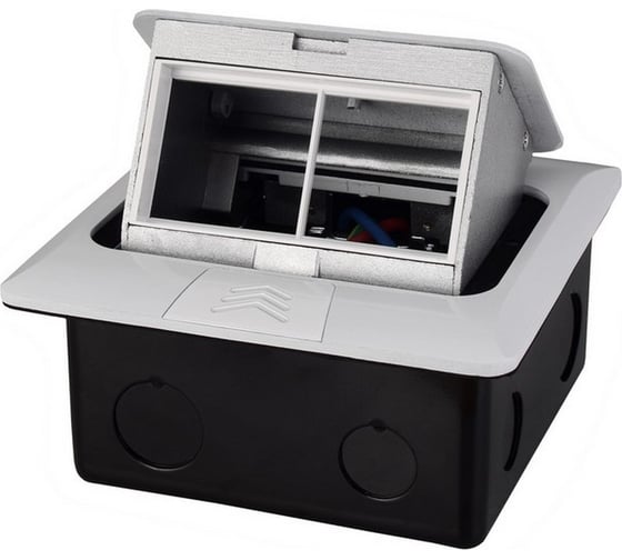 Изображение товара Выдвижной горизонтальный модуль ROCKETSOCKETв пол для розеток Livolo 2 поста, белый RS-FSB-020-WT