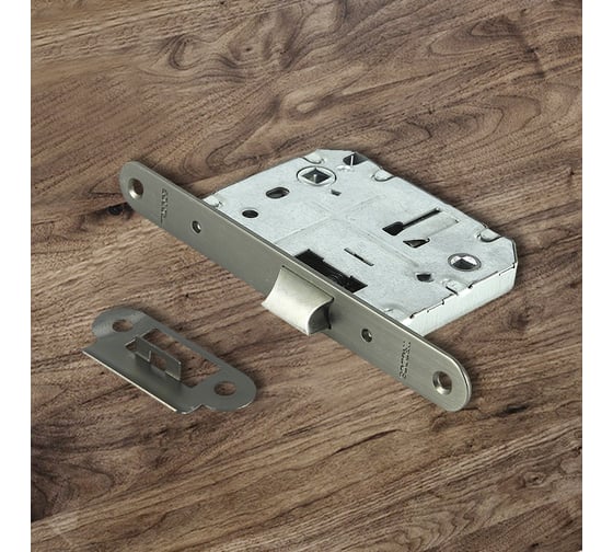 Изображение товара Защелка врезная Trodos SD600WC с фиксацией под поворотную ручку с овал. планкой, пластик, белый мат 202220