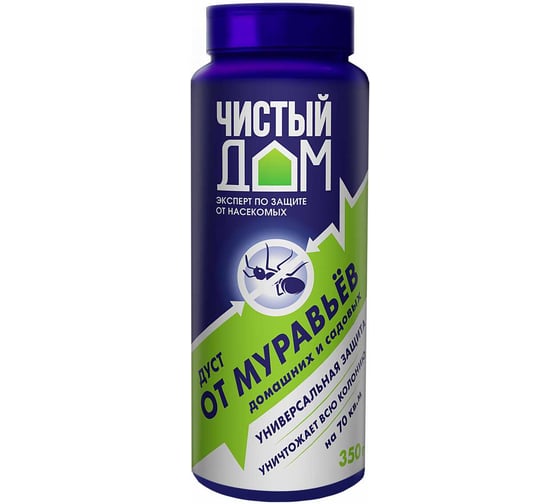 Изображение товара Дуст от домовых и садовых муравьев без запаха Чистый дом 350 г 4601826020867