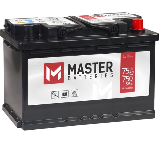 Изображение товара Аккумулятор MASTER BATTERIES 75Ah R+ MB750