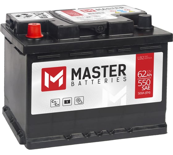Изображение товара Аккумулятор MASTER BATTERIES 62Ah L+ MB621