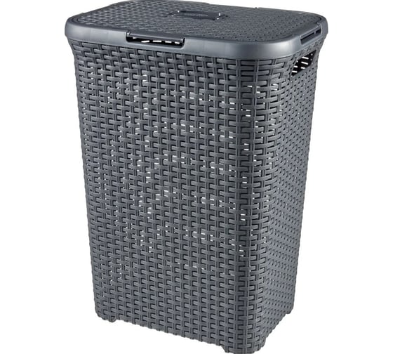 Изображение товара Корзина для белья CURVER RATTAN STYLE 60 л, темно-серая 00707-308