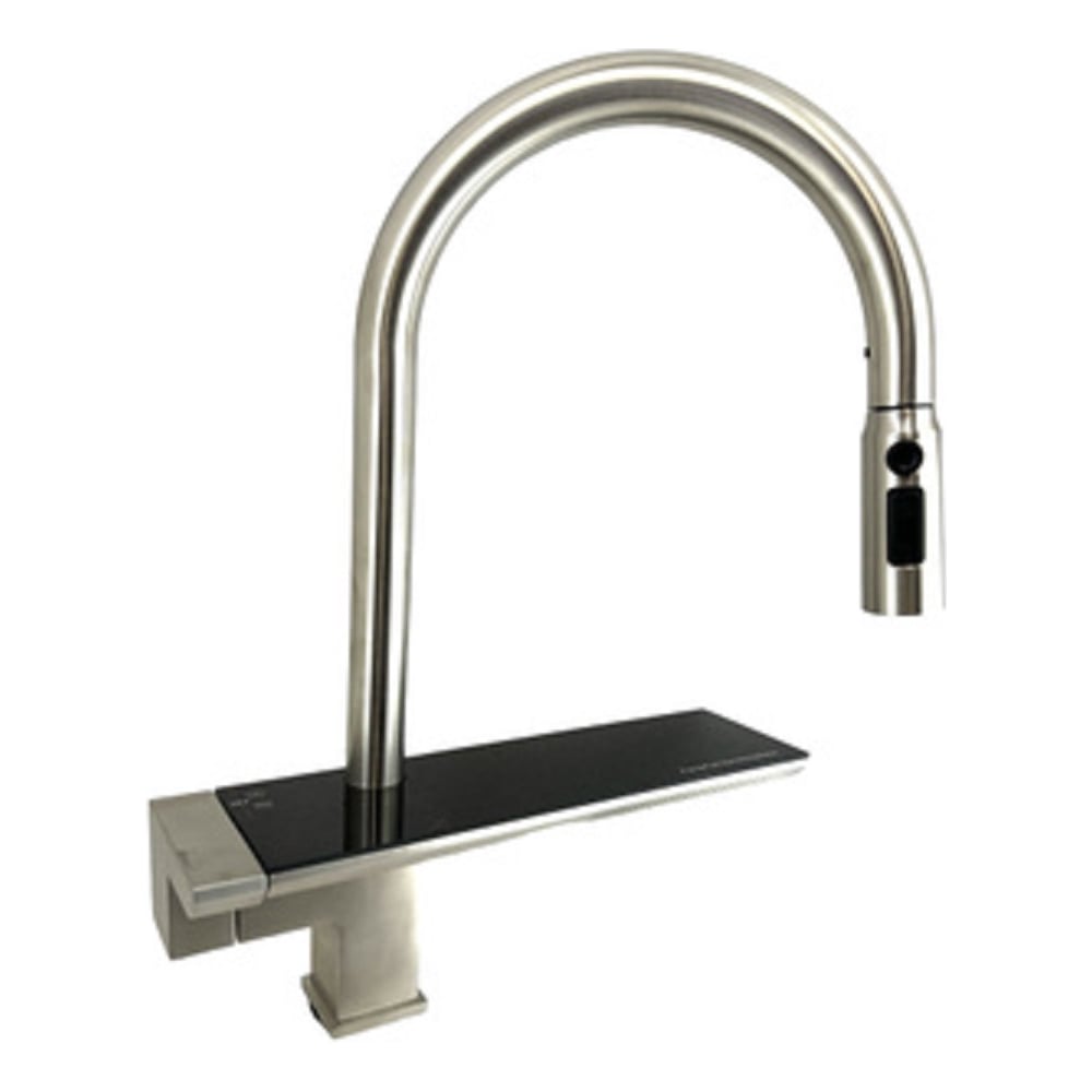 Изображение товара Смеситель для кухни GRIALE на основании, с водопадом, вытягивающимся изливом, режим душ/струя, цвет сатин G40163-5