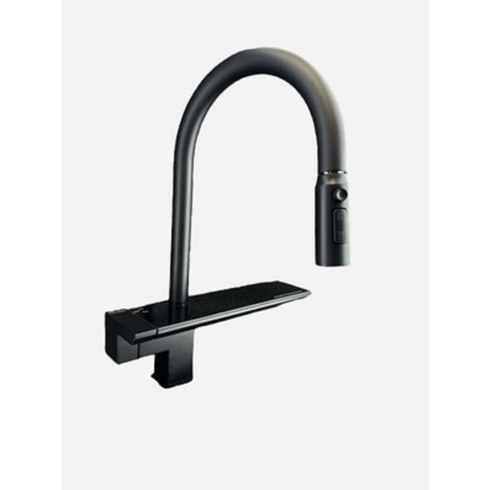 Изображение товара Смеситель для кухни GRIALE на основании, с водопадом, вытягивающимся изливом, режим душ/струя, цвет черный G40163-8