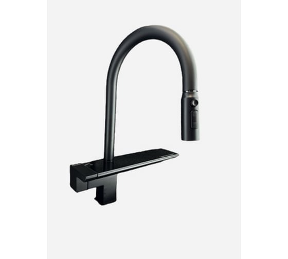 Изображение товара Смеситель для кухни GRIALE на основании, с водопадом, вытягивающимся изливом, режим душ/струя, цвет черный G40163-8