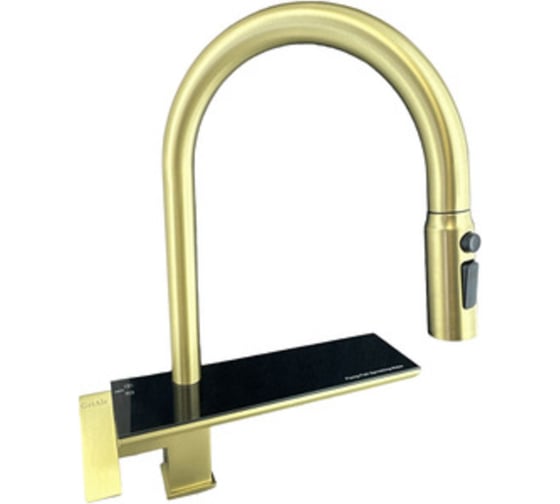 Изображение товара Смеситель для кухни GRIALE на основании, с водопадом, вытягивающимся изливом, режим душ/струя, цвет бронза G40163-26