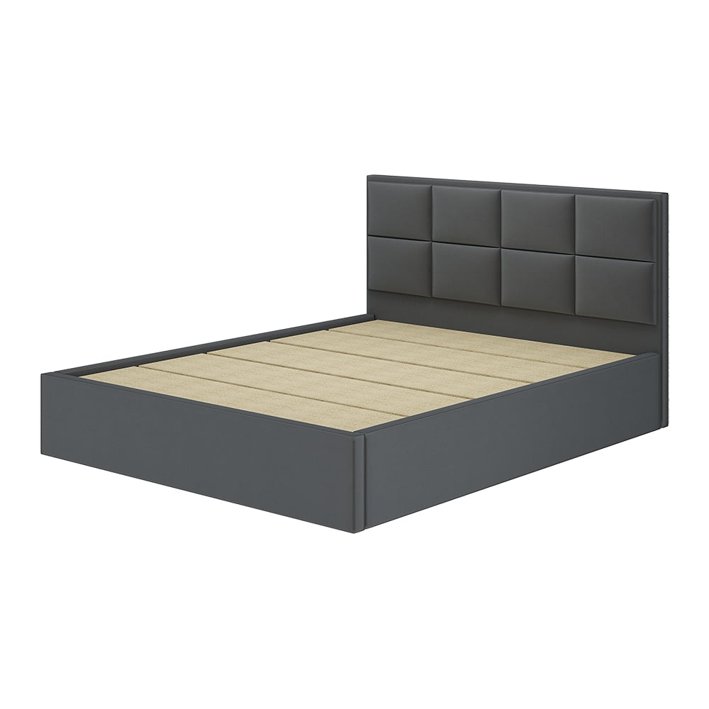 Изображение товара Кровать Арника 160x200 из ЛДСП и МДФ с ящиками современный дизайн серый цвет
