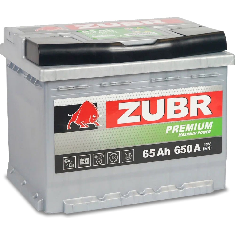 Изображение товара Аккумулятор ZUBR Premium 65Ah R+ низкий ZP650 для автомобиля