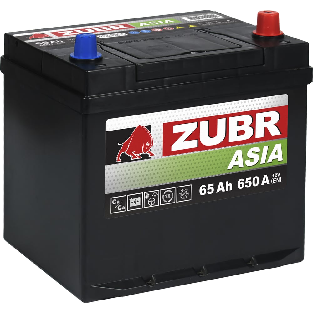 Изображение товара Аккумулятор ZUBR Premium Asia 65Ah R+ 12В D23 кальциевый WET для авто