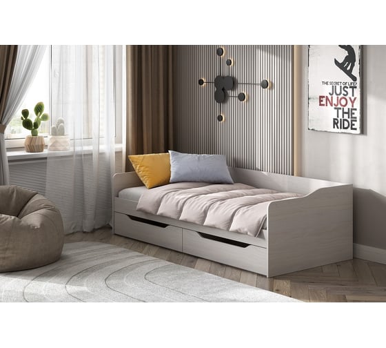 Изображение товара Кровать Арника КР 1 с основанием и матрасом Софт Ясень Анкор Светлый Н130538