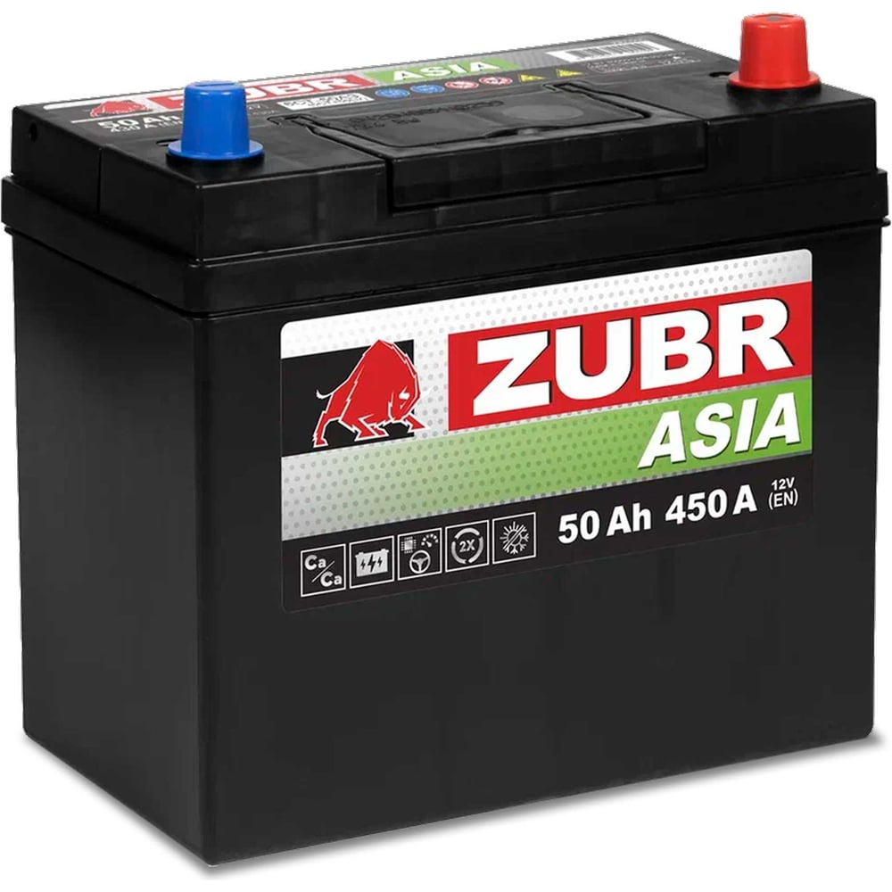 Изображение товара Аккумулятор ZUBR Premium Asia 50Ah R+ без борта для автомобиля