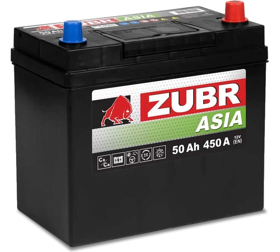 Изображение товара Аккумулятор ZUBR Premium Asia 50Ah R+ (без борта) ZPA500