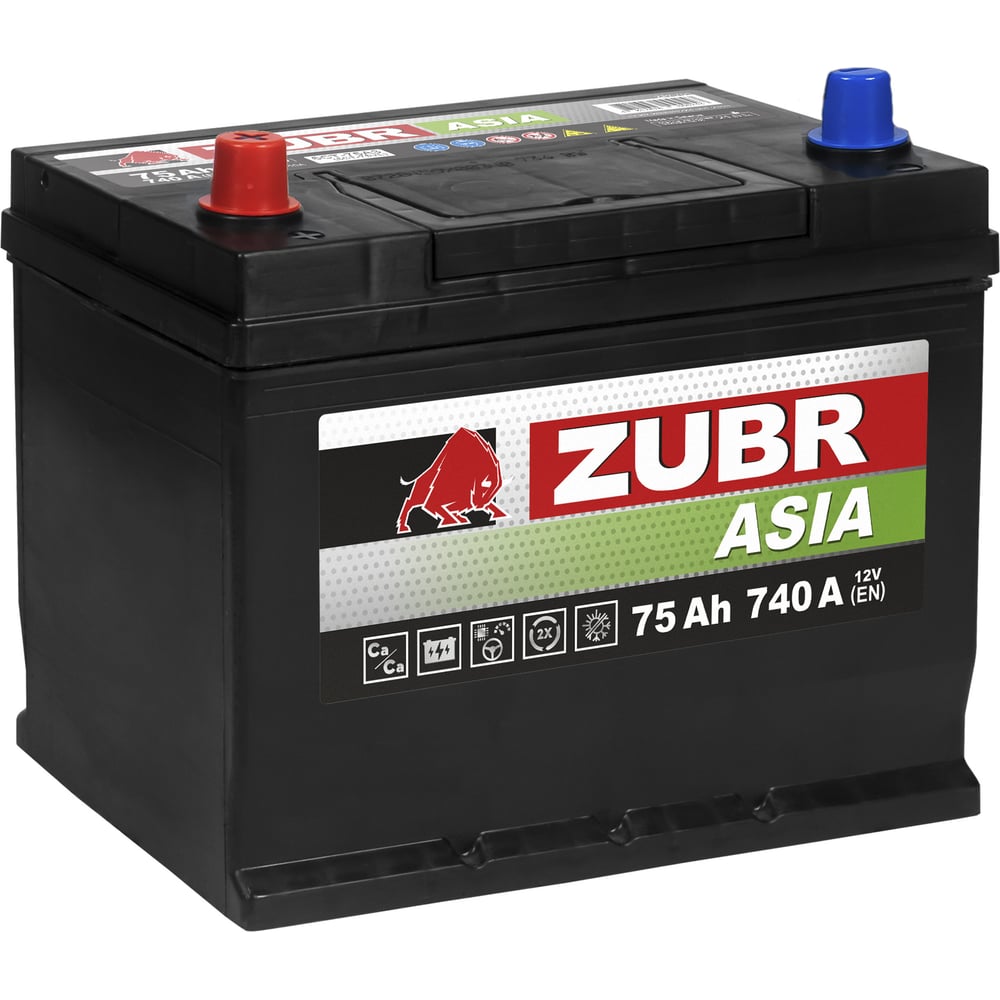 Изображение товара Аккумулятор ZUBR Premium Asia 75Ah L+ (нижний борт) ZPA751