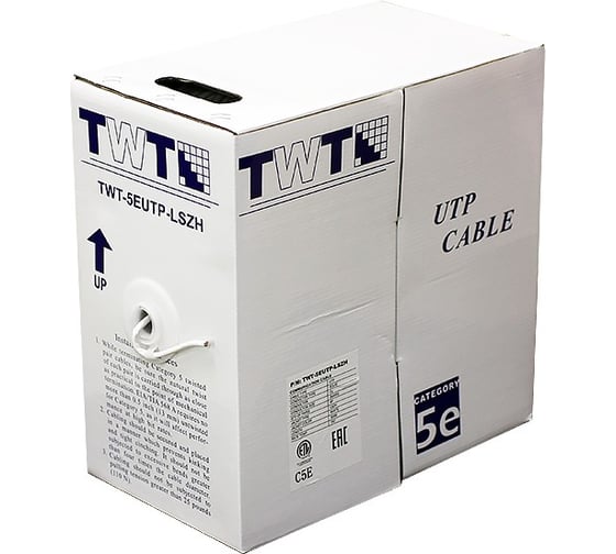 Изображение товара Кабель UTP TWT 25 пар, категория 5e, LSZH, белый, 305м в катушке, TWT-5EUTP25-LSZH
