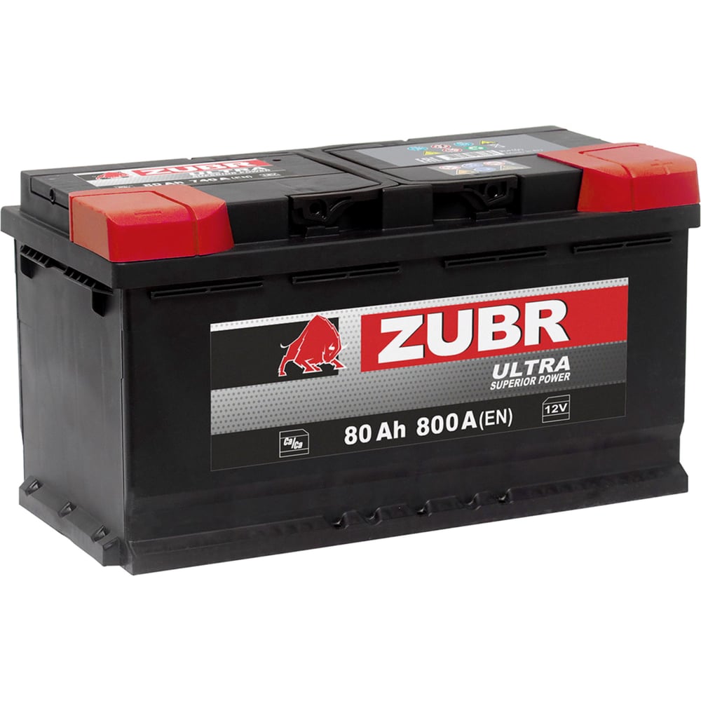 Изображение товара Аккумулятор ZUBR Ultra 80Ah R+ ZU800 для автомобилей и техники