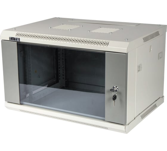 Изображение товара Настенный шкаф TWT Pro 6U 600x800 стеклянная дверь, TWT-CBWPG-6U-6x8-GY