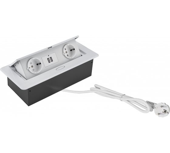 Изображение товара Розетка CACTUS CS-SOCKET-EU/USBA-WH для столешницы белый 1895581